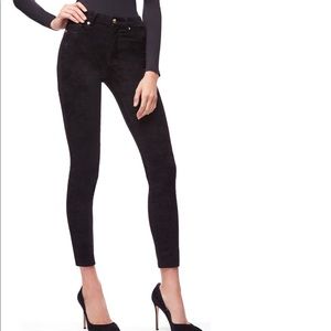Good American Good Legs Faux Suede Pants (Black)
